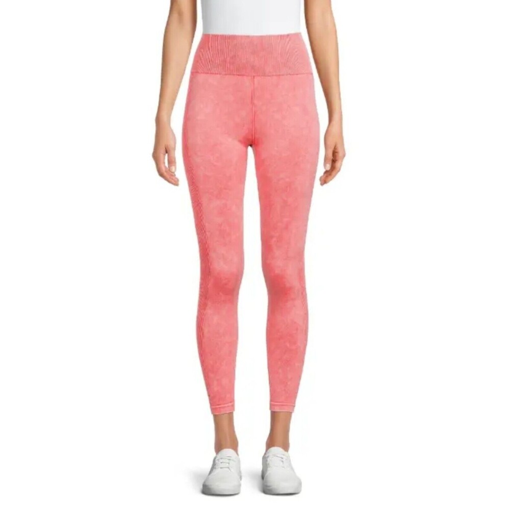 No Boundaries Juniors High Rise Crop Seamless Leggings Pink Size L NWT Girly